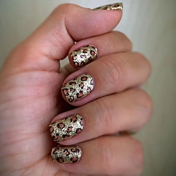 *Retired* Color Street: Safari Chic | Leopard Print Glitter Gold Brown Animal - Picture 1 of 16